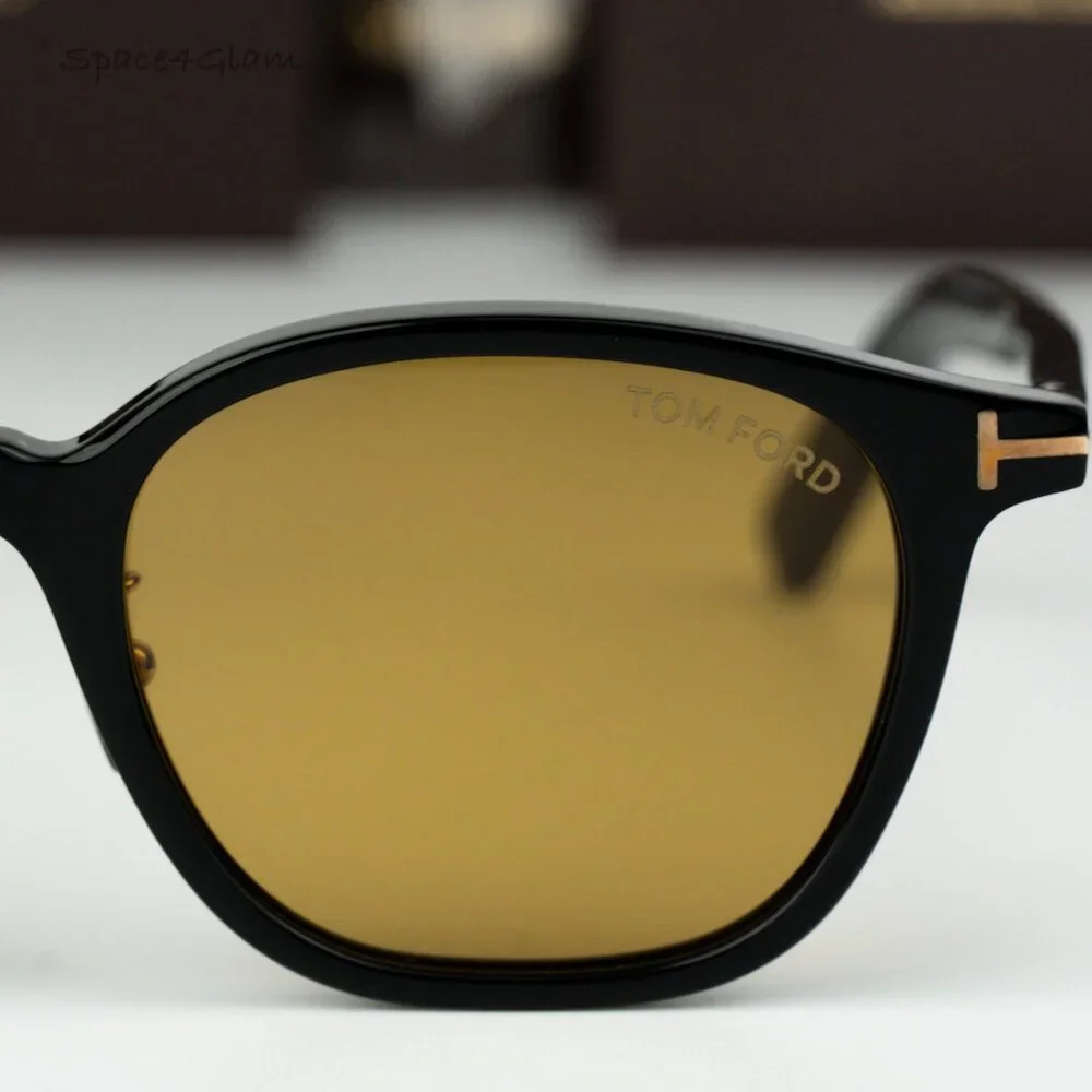 Tom Ford Men Sunglasses Black Light Brown Square FT0978-D/S Eco 01E BRAND NEW